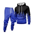 thumbnail image 2 of Hogleaql Men's Tracksuit 2 Piece Hoodie and Sweatpants Solid Color Relaxed Fit Hoodie Joggers Running Pants Set Sweat Winter Suits with Pockets Blue L, 2 of 6