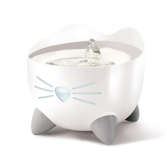 Catit PIXI Drinking Fountain â Cat Water Fountain with Triple Filter and Ergonomic Drinking Options, Stainless Steel, 2.5Liters
