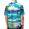 thumbnail image 6 of Domuza Hawaiian Tropical Shirt Men Short Sleeve Stylish Casual Button Down T Shirt Beach Vacation Relaxed Fit Lightweight Tops Blue S, 6 of 7