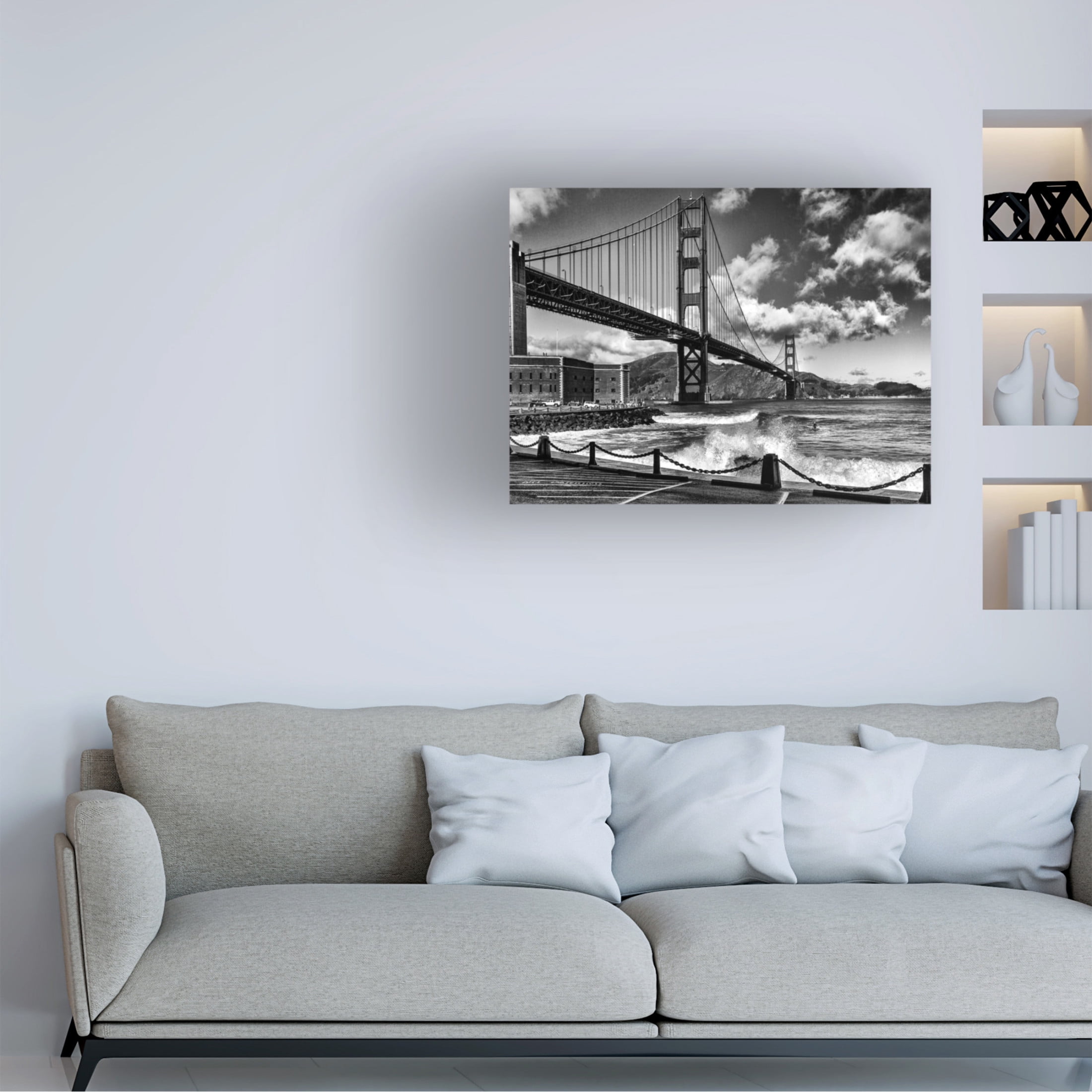 Trademark Fine Art Jois Domont Surfing under the Golden Gate Bridge Canvas Wall Art
