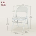 thumbnail image 3 of HOMCOM Chaises Pliantes en Métal avec Coussin en Cuir PU Chaises Pliables Blanc, 3 of 10