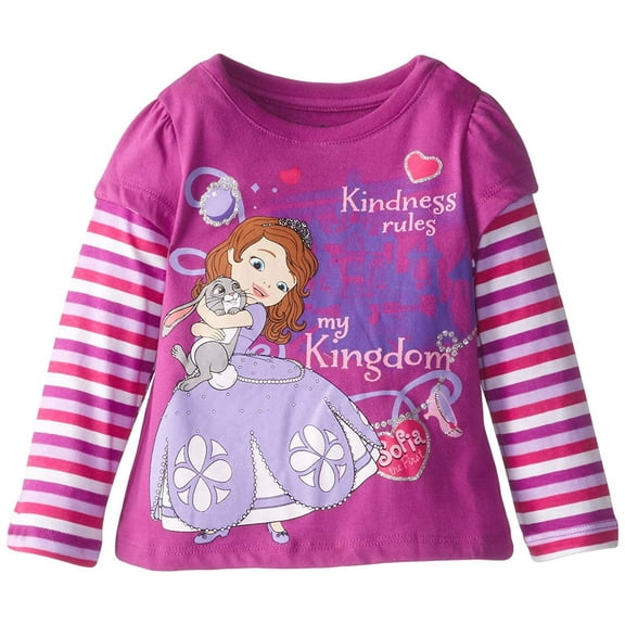 Disney Little Girls' Sofia My Kingdom Long Sleeve T-Shirt, Purple, 2T