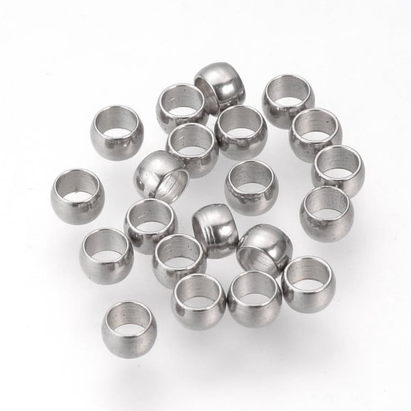 1000Pcs 304 Stainless Steel Crimp Beads 3mm Locate Rondelle Beads for DIY Handcraft DIY