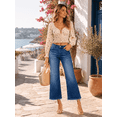 thumbnail image 3 of DOKOTOO Women's High Waisted Jeans Stretchy Comfort Fit Flared & Straight Leg Trendy Raw Hem Loose Fit 90s Retro (Plus Size Available), 3 of 9