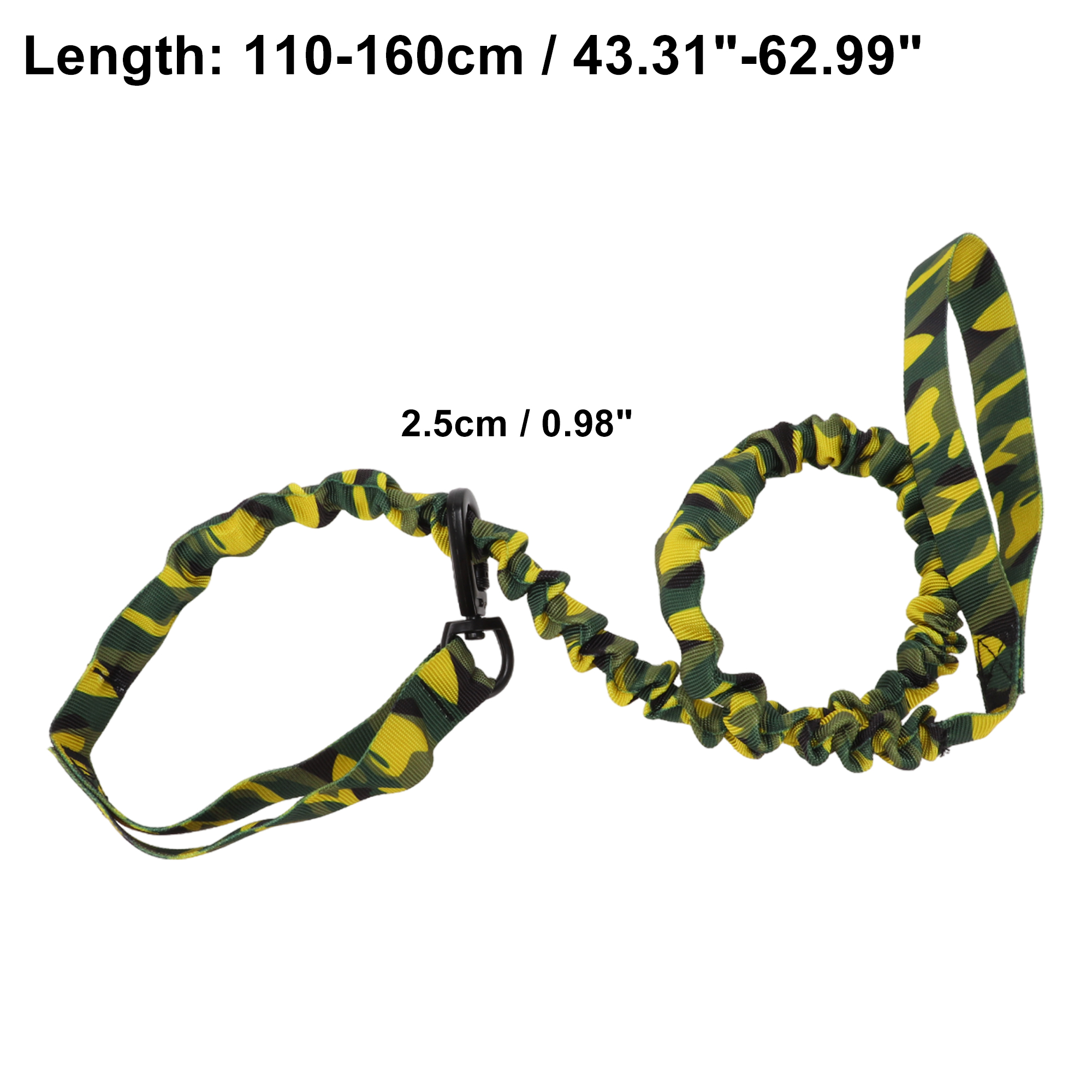 Unique Bargains Dog Leash Nylon Double Handle Elastic Rope for any Dogs Yellow Green