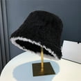 thumbnail image 4 of CSChome Fisherman Hat Women Winter Fisherman Hat - Color Matching Thick Soft Plush Foldable Bucket, 4 of 7