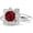 White, variant on Elegant Lotus Flower Round Cut Red Ruby Birthstone Wedding Engagement Ring For Women In 925 Sterling Silver 14K White Gold Plating
