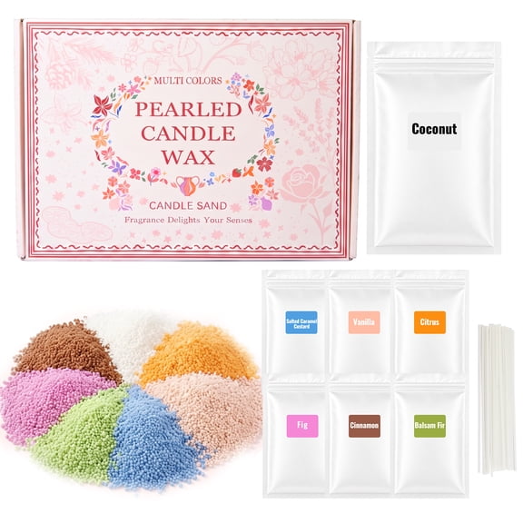 LA BELLEFÉE Pearl Wax Sand Candle DIY Kit 2.42 lb with 15 Wicks, 7 Scents Blend for Crafting, Home, Parties & Holiday Decor