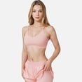 thumbnail image 4 of Women's High Waist Double Layered Running Shorts with Elastic Waistband and Curved Hem - Large, Pink, 4 of 6