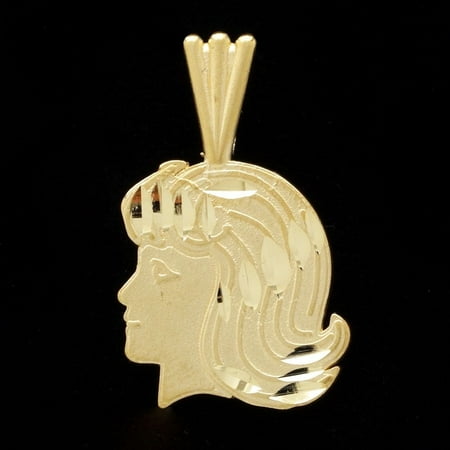 Old Vintage Estate Jewelry - 14K Yellow Gold Vintage Estate Michael Anthony Young Girl Side Face Pendant
