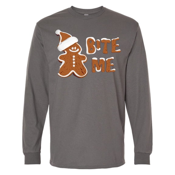 Inktastic Bite Me Gingerbread Long Sleeve T-Shirt
