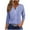 Blue, variant on ZQUUVOU Women's T-Shirt Casual Printed V-Neck Button 3/4 Sleeve V-Neck Loose Blouse Blue (XL)
