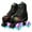 Black + Flashing Wheel, variant on YYW Teen Roller Skate with Light-up-Wheel, Quad Skate for Adult, Pink(Women 7.5/Men 6)