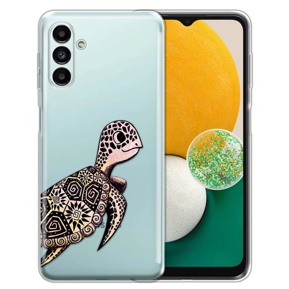 WIRESTER Transparent Soft Gel TPU Clear Case Slim Protective Cover for Samsung Galaxy A13 5G 6.5" 2021, Clear Cute Turtle On Ocean