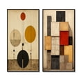 thumbnail image 2 of Designart "Conversing with Geometry Retro Artistry II" Modern Geometric Framed Wall Art Set Of 2 - Modern Gold Framed Canvas Set For Living Room Decor, 2 of 6