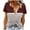 Wine, variant on Tops for Women Short Sleeve V-Neck Color Block Button Blouses for Women 2025 Trendy T Shirt Black M