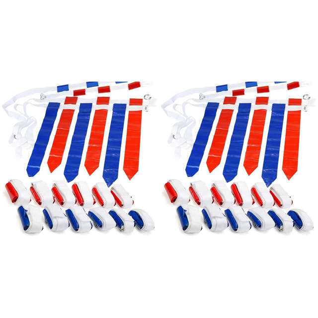 24 Player Adjustable Sliding Flag Football Set, 3 Flags Per Belt, 72 Flags Total for for Kids Adults Players