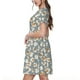 thumbnail image 2 of Fotbe White Popcorn Vestido Largo de Moda para Mujer, Vestido Tipo Camiseta con Manga Corta y Estilo Casual a Rayas y Bloques de Color, 2 of 6