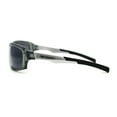 thumbnail image 3 of Xloop Mens Rectangle Warp Around Plastic Sport Sunglasses Silver Slate Black, 3 of 4