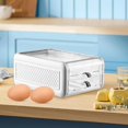 thumbnail image 4 of Cajón organizador para huevos de 2 niveles, resistente al polvo, para refrigerador Blanco L, 4 of 9