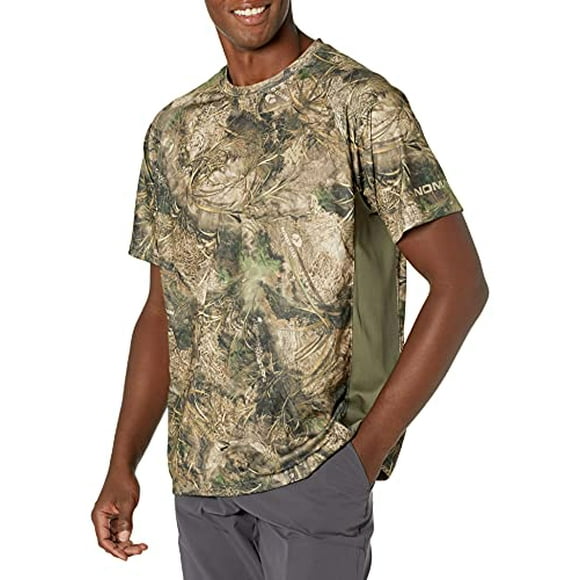 Nomad Men's Standard Pursuit Short Sleeve Hunting Shirt W/Sun Protection, Mossy Oak Migrate Camo, Small