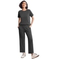 thumbnail image 5 of Ekouaer Lounge Sets for Women 2 Piece Matching Travel Outfits 2026 Loose Short Sleeve Top Wide Leg Pants Pockets, 5 of 6