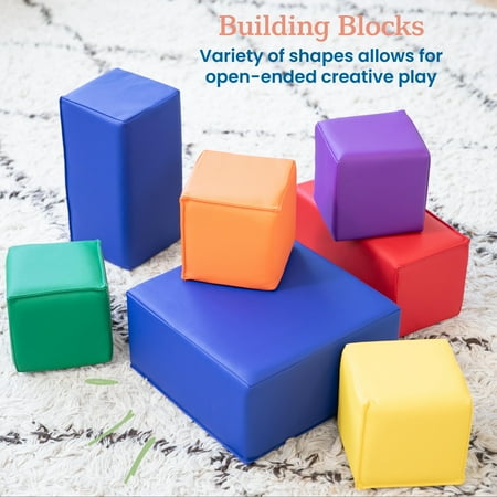 ECR4Kids SoftZone Toddler Foam Building Blocks, Assorted, 7-Piece