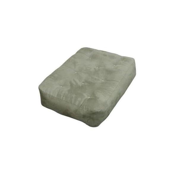 10 Inch Futon Mattress - Microfiber Chair Ottoman, Vintage Design, Sage Color, 21x28 Size