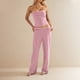 thumbnail image 2 of Pantalones Conjunto Mujeres 2 Piezas Outfits Dressy Raya Impresa sin Mangas Tube Top, Bolsillos de Piernas Anchas, 2 of 9