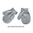 thumbnail image 4 of 1 Pair Toddler Mittens Simple Solid Color Hand Warmers Winter Keeping-warm Cover Clothes Accessory Kids Mitten for Outdoor Light grey, 4 of 6