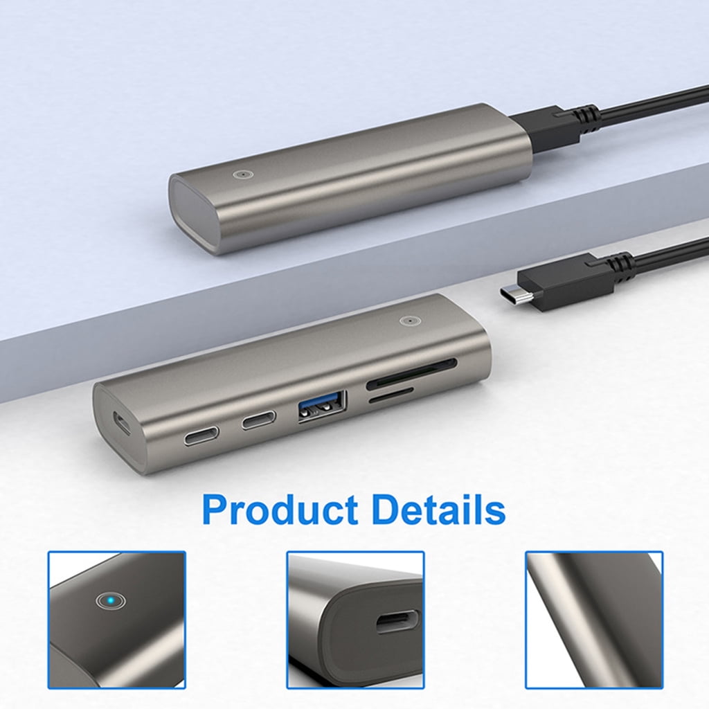 Tizuqe USB Hub 6 Port USB 3.1 Gen2 Data Hub Power Adapter USB Docking Station Splitter