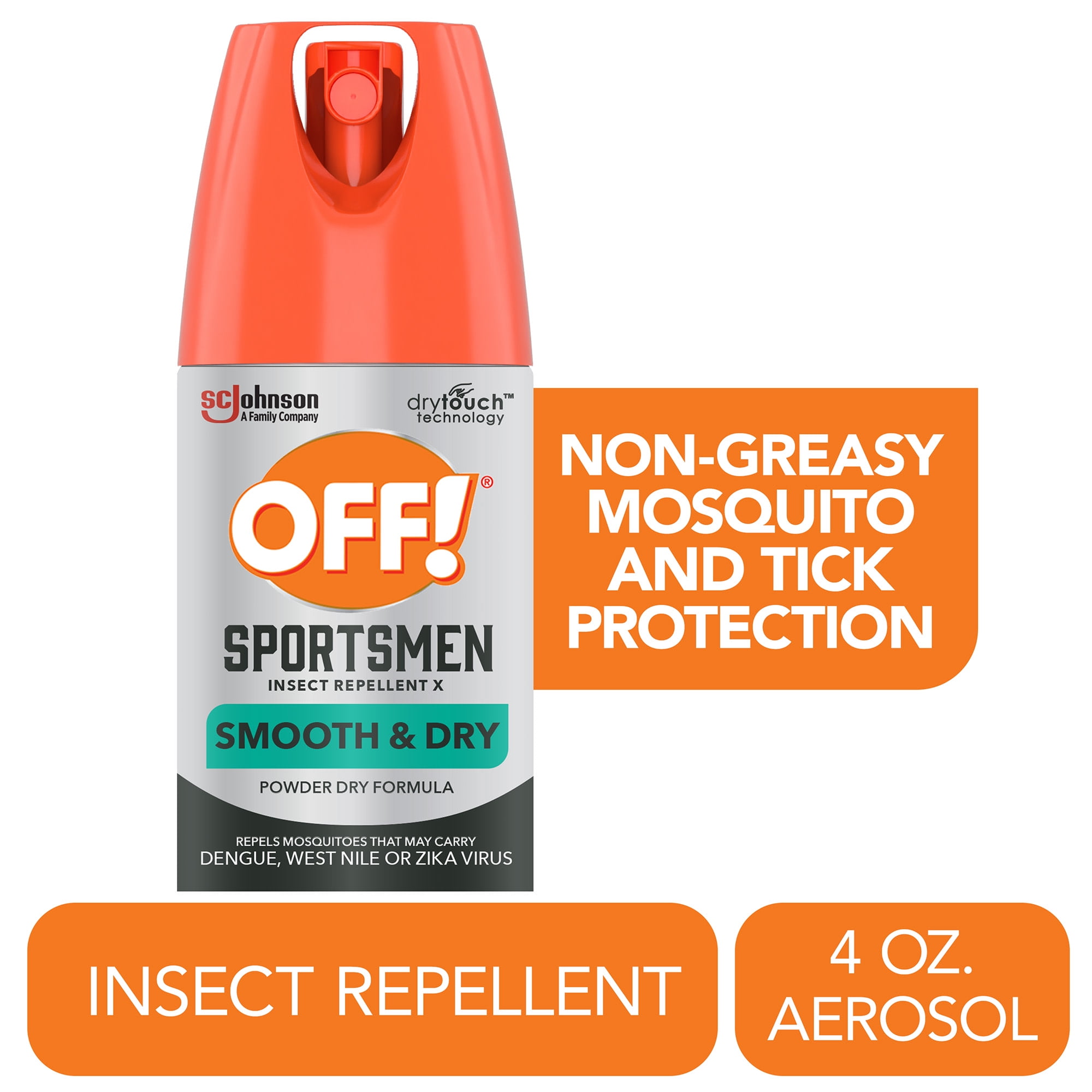 (4 pack) OFF! Sportsmen Insect Repellent X, Smooth & Dry Bug Repellent, 15% DEET Formula, 4 Ounces