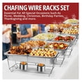 thumbnail image 3 of 6 Pack Chafing Wire Rack Buffet Stand Chrome Frame for Events, Parties, Wedding, & Birthday Party Catering, Full Size Chafing Stand for Dish Serving Trays, Food Warmer Catering Supplies, 3 of 8