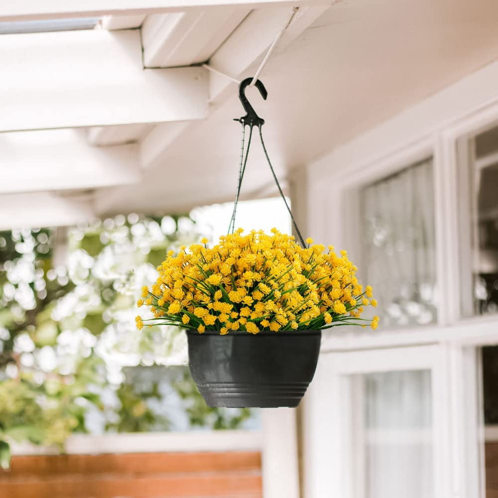 24 Bundles Artificial Flowers Lotus Outdoor Fake Flowers for Decoration UV Resistant No Fade Faux Plastic Plants Garden Porch Window Box Décor (Orchid)