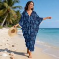 thumbnail image 6 of DISNIMO Sea Turtle Print Kaftan Dresses for Women V-Neck Batwing Sleeve Swimsuit Cover Up Plus Size Caftan Dress Beach Cover Up Loose Fit Bathing Suit Coverups, 6 of 7