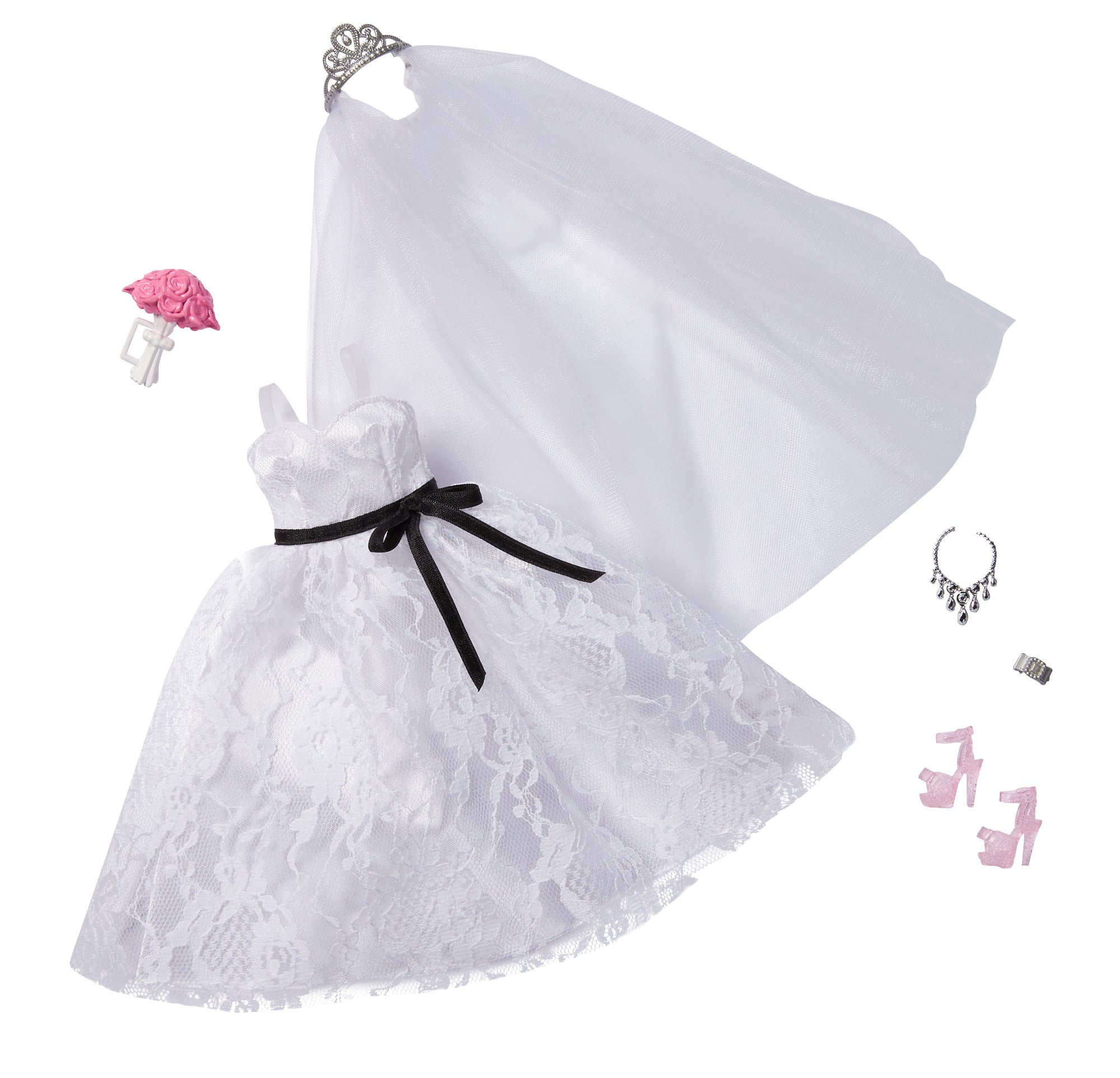 barbie-fashion-pack-bridal-outfit-for-barbie-doll-with-wedding-dress-5-accessories-walmart