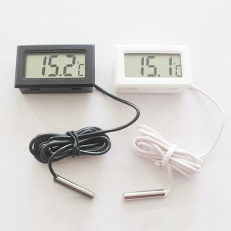 Digital Refrigerator Thermometer LCD Display Thermostat Oven Thermometer Freezer Electronic Temperature Hygrometer with Probe for Vehicle Fish Tank