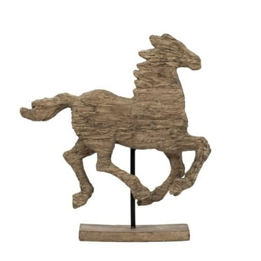 CC Home Furnishings 14.5" Brown and Black Defiance Spirited Horse Medium Accent