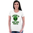 thumbnail image 4 of Funny Nerdy Aliens UFOs Believers Womens Slim Fit Graphic Tee Brisco Brands M, 4 of 5