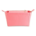 thumbnail image 2 of Spencer Felt Insert Bag Organizer with Zipper Makeup Purse Bag in Bag Handbag Tote Organizer Fit for Speedy Neverfull (11.4"*7.1"*5.9",Pink), 2 of 8