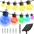 thumbnail image 2 of Outdoor Solar String Lights Warm and Colored 50FT 25 LED Lights Waterproof with 8 Lighting Modes USB Charging for Outside Patio Deck Backyard Decor, 2 of 11