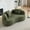 Green, variant on Curved Loveseat, White Full Compression Sponge Sofa with Teddy Velvet Fabric and No Assembly, 67-Inch Compact 350-lb Capacity Couch for Small Spaces and Apartments