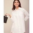 thumbnail image 5 of Moomaya Classic Solid Cotton Shirt Dress - Long Sleeves, Everyday Casual Wear, 5 of 9