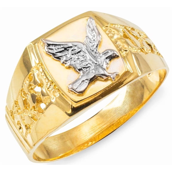 Two-Tone Gold American Bald Eagle Men's Ring  (Size 4)