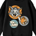 thumbnail image 2 of Tom & Jerry Vintage Character Circles Crew Neck Long Sleeve Boys' Black Sweatshirt-Medium, 2 of 5