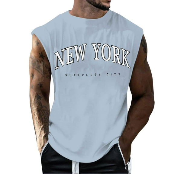 kamemir Tank Top Mens Mens See Through Vest Crewneck Sleeveless Tank Tops Muscle Sexy Shirts(Blue,L)