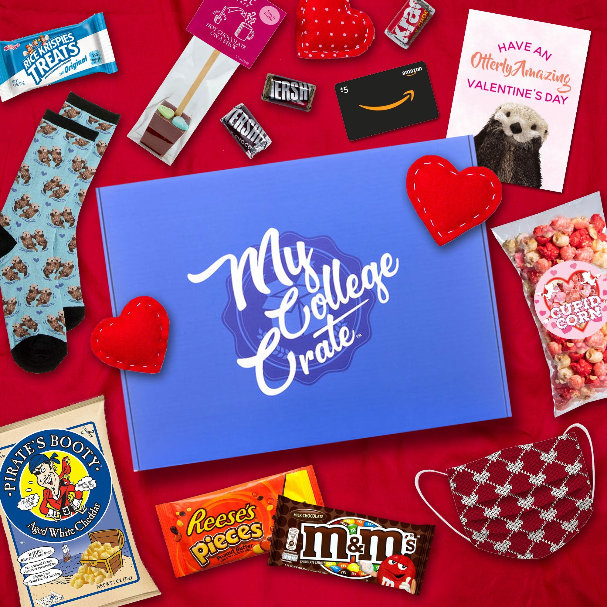 College Valentine's Day Care Package ( 20 Piece Variety Pack Snack Box