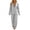 A55 Gray, variant on Mifsaly 2 Piece Pajama Set for Women V Neck Long Sleeve Button Down Nightwear and Relaxed Fit Lounge Pants Comfortable Loose Casual Home Outfits White,S