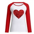 thumbnail image 4 of LYXSSBYX Sweatshirts for Women Plus Size Women Fashion Valentine's Day Print Long Sleeve T-Shirt Long Sleeve Splicing Top, 4 of 4