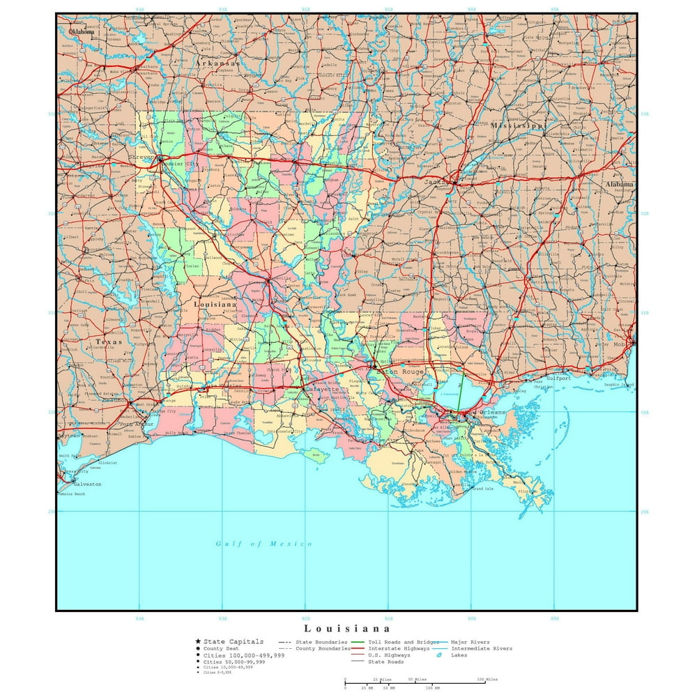 Louisiana Road Map Atlas 